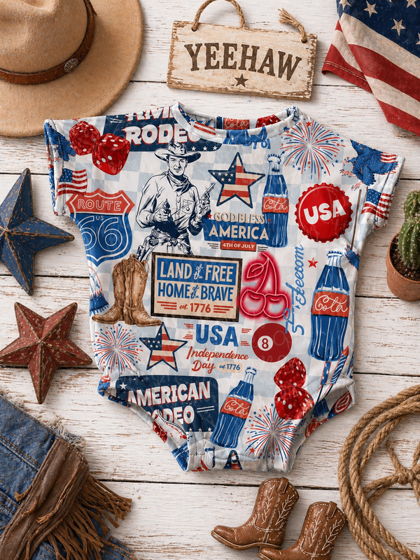Fourth of July T-shirt romper