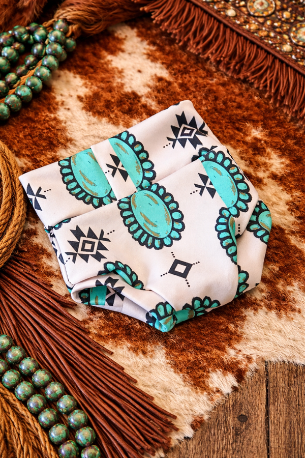 Turquoise Baby Bummie two piece outfit