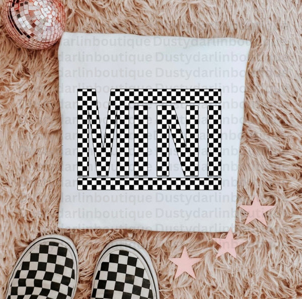 Checkered Mini DTF print