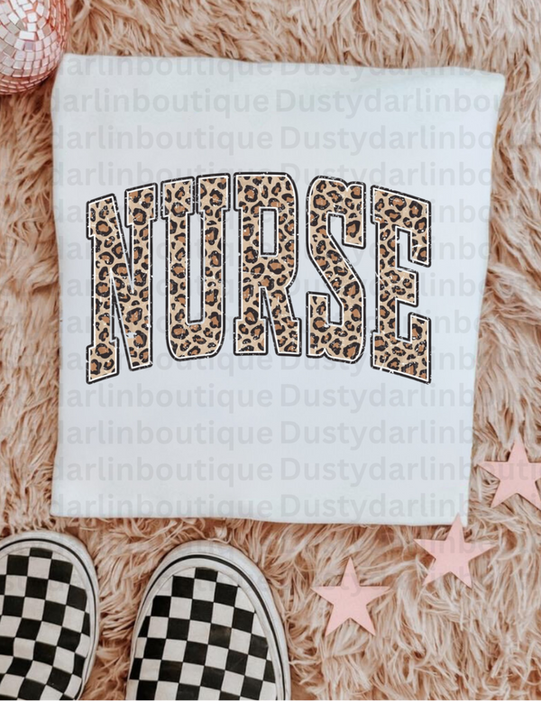 The leopard Nurse DTF print