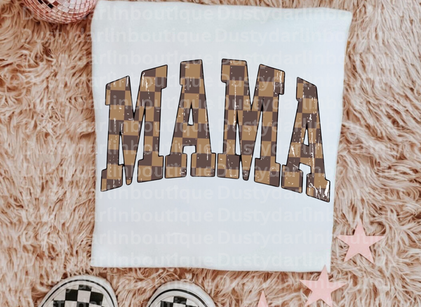 Boujie checkered mama DTF print